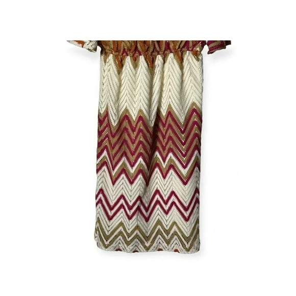 1821. JUDITH MARCH CUTOUT LACE MINI DRESS BOHO THEMED CHEVRON MATERIAL‎ SIZE SM - Picture 9 of 9